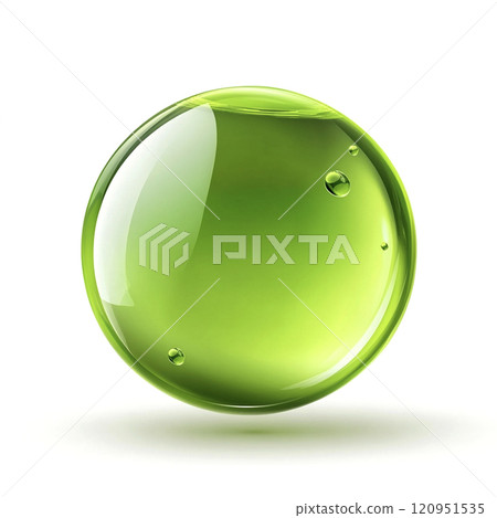 Green transparent water droplets AI image Green transparent water droplets AI image 120951535