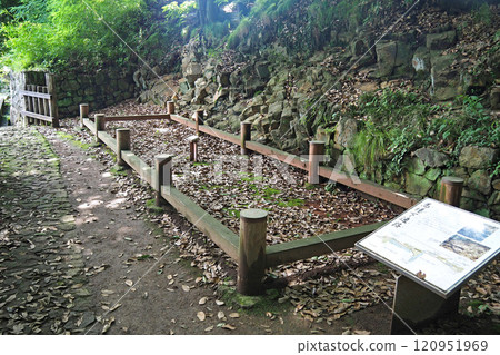 Kanayama Castle ruins: remains of buildings under the observation deck [Ota City, Gunma Prefecture] 120951969
