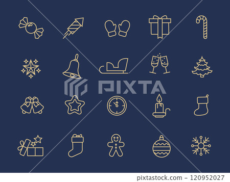 Christmas and New Year icons Christmas and New Year icons 120952027