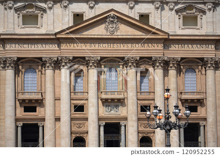 Saint Peters Square in Vatican City, Rome, Italy, sunny summer day 120952255