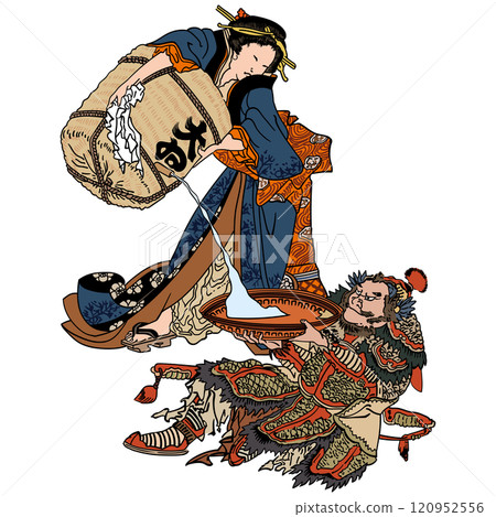 [Tian Tang drinking game] - [Katsushika Hokusai] 120952556