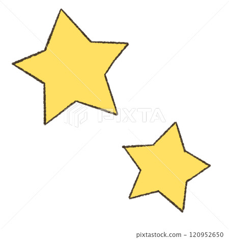 Simple illustration of a twinkling star in color Simple illustration of a twinkling star in color 120952650