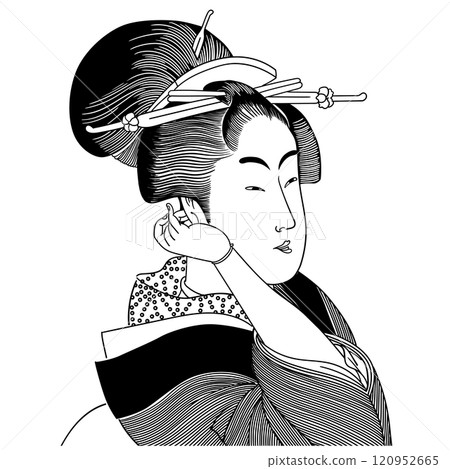 [Selection of Six Famous Beauties] - [Kitagawa Utamaro] 120952665