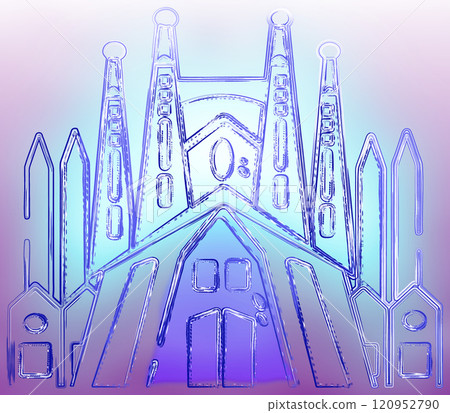 Gothic church on colorful background. illustration for your design Gothic church on colorful background. illustration for your design 120952790