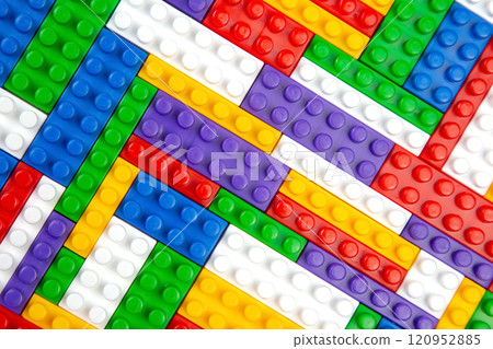 Abstract background texture of colored constructor blocks 120952885