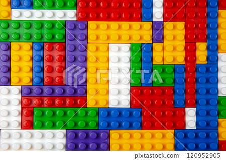 Abstract background texture of colored constructor blocks Abstract background texture of colored constructor blocks 120952905