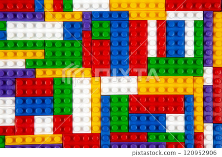 Abstract background texture of colored constructor blocks Abstract background texture of colored constructor blocks 120952906
