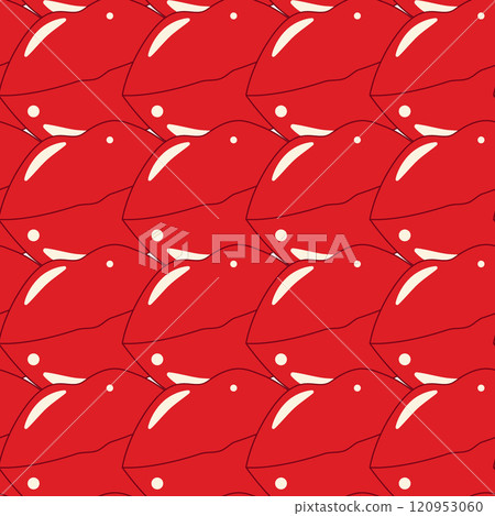 Lips Seamless Pattern in trendy red St Valentine Day Abstract Background Texture In Minimalist Style 120953060