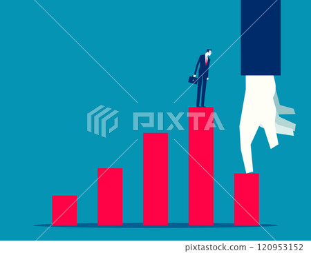 Business recession and falling. Business deduction vector flat style Business recession and falling. Business deduction vector flat style 120953152