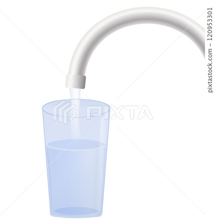 Illustration of tap water and a glass of water 120953301