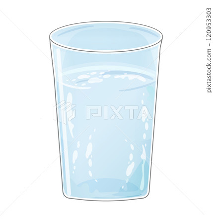 Illustration of water in a glass 120953303