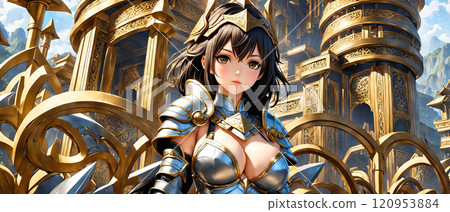 金色的城堡和美麗的女孩 金色的城堡和美麗的女孩 120953884