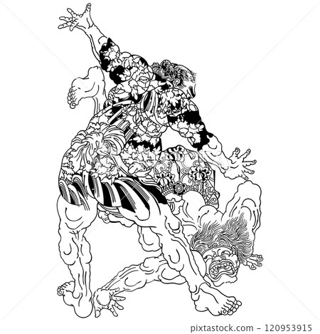 [美麗的水滸傳長五郎金神]-[月岡芳俊] 120953915