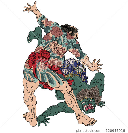 [美麗的水滸傳長五郎金神]-[月岡芳俊] 120953916