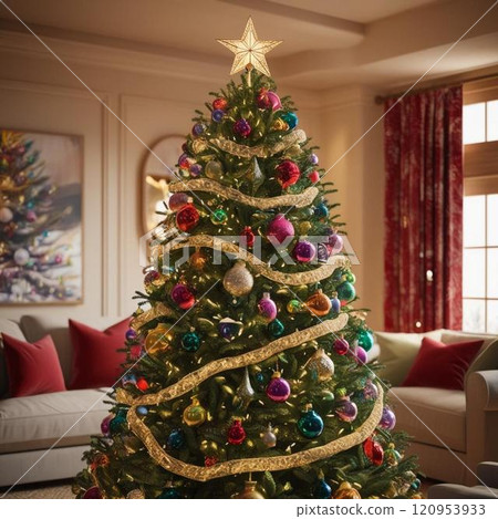 Landscape with Christmas tree 120953933