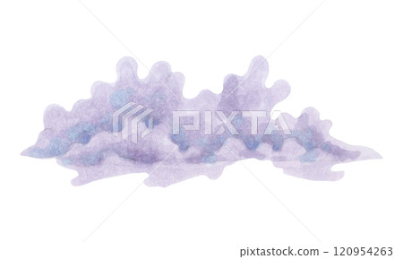 Purple coral sea element. Ocean coral reef, underwater animal of seabed. Watercolor and marker illustrations. Hand drawn isolated art. Exotic nature tropical marine ecosystem for packaging design. 120954263