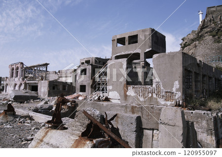Decayed concrete on Gunkanjima 120955097