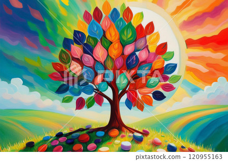 Colorful trees (sustainability, IR, investment) 120955163