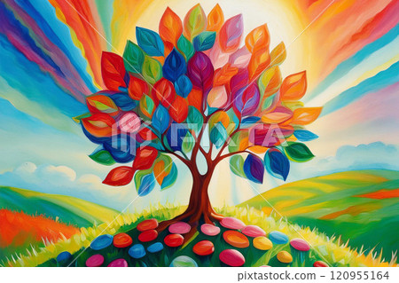 Colorful trees (sustainability, IR, investment) 120955164