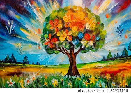 Colorful trees (sustainability, IR, investment) 120955166