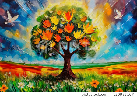Colorful trees (sustainability, IR, investment) 120955167
