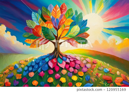 Colorful trees (sustainability, IR, investment) 120955169