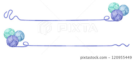 紗線插畫線條素材 紗線插畫線條素材 120955449