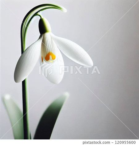 February flower illustration: Snowdrop 120955600