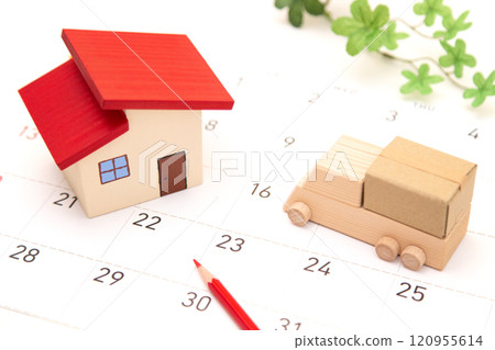 Residential and truck calendar background Residential and truck calendar background 120955614