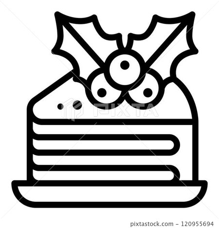 christmas cake line icon 120955694