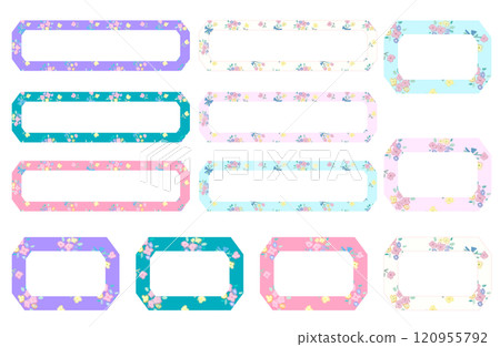 柔和的觸感花卉框架（透明背景） 120955792