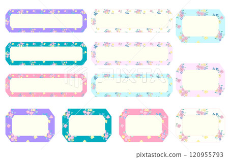 柔和的觸感花卉框架（透明背景） 120955793