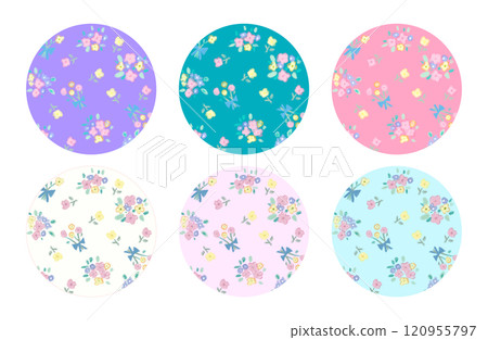Pastel floral frame (transparent background) 120955797