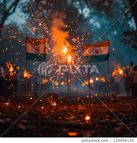 Collection of various national flags neatly arranged in a row 120956138