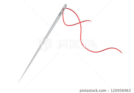 Sewing Needle with Thread, 3D rendering 120956963