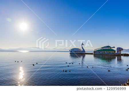 Spectacular view from Lake Inawashiro, Fukushima Prefecture 120956999