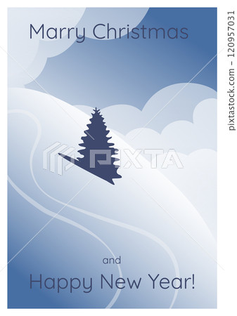 Christmas holiday invitation postcard. New Year holidays greeting card. Cartoon illustration Christmas holiday invitation postcard. New Year holidays greeting card. Cartoon illustration 120957031