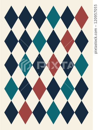 Modern vector abstract geometric poster with rectangles. Retro Memphis style background 120957055