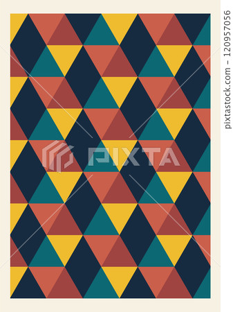 Abstract colorful poster with rectangle geometric shapes. Modern Memphis minimalist flat art Abstract colorful poster with rectangle geometric shapes. Modern Memphis minimalist flat art 120957056
