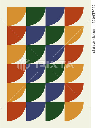 Minimalist poster flat geometric elements art. Vintage retro bauhaus design Minimalist poster flat geometric elements art. Vintage retro bauhaus design 120957062