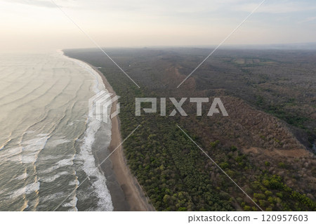 Dry tropical beach landscape Dry tropical beach landscape 120957603
