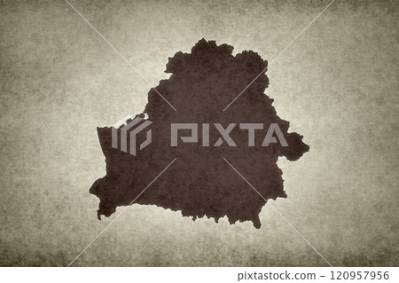 Map of Belarus on a paper 120957956
