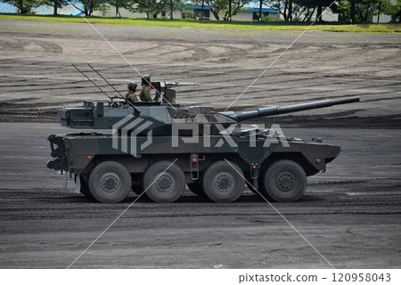 Chubu, Ground Self-Defense Force, Fuji School Commemorative Event, Parade at the review ceremony, Type 16 Mobile Combat Vehicle, a tank with distinctive wheels, Oyama Town, Shizuoka Prefecture Chubu, Ground Self-Defense Force, Fuji School Commemorative Event, Parade at the review ceremony, Type 16 Mobile Combat Vehicle, a tank with distinctive wheels, Oyama Town, Shizuoka Prefecture 120958043