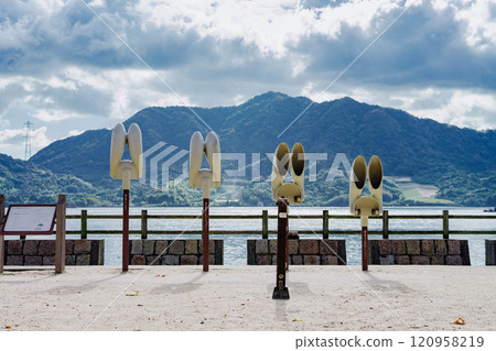Okunoshima rabbit hearing aid, front view 120958219
