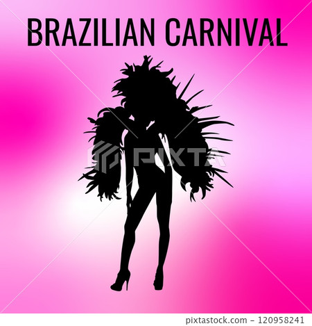 Silhouette of Brazilian Carnival women. Silhouette of Brazilian Carnival women. 120958241