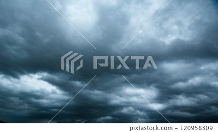 The dark sky with heavy clouds converging and a violent storm before the rain.Bad or moody weather sky and environment. carbon dioxide emissions, greenhouse effect, global warming, climate change. The dark sky with heavy clouds converging and a violent storm before the rain.Bad or moody weather sky and environment. carbon dioxide emissions, greenhouse effect, global warming, climate change. 120958309
