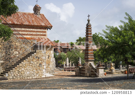 left side view of Altos de Chavon church 120958813