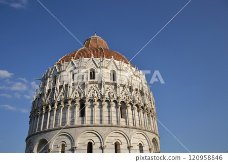 The Pisa Baptistery of St. John, Italy, sunny summer day The Pisa Baptistery of St. John, Italy, sunny summer day 120958846