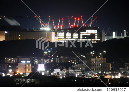 Semiconductor Techno Park and the town of Otsu at night 120958927
