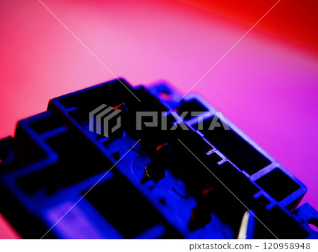 Inkjet Print Head details. Piezoelectric Printing Technologies. Miniature Color Ink Jet Nozzles for Photorealistic High Resolution Printing. Control cable connector. October 10, 2024 - Rovinj, Croatia 120958948